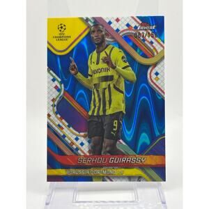 2024-25 Topps Finest UEFA Serhou Guirassy Blue Raywave Refractor 83/150 SP